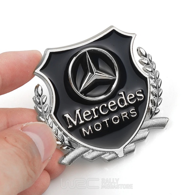 EMBLEME BOUCLIER LOGO MERCEDES SILVER
